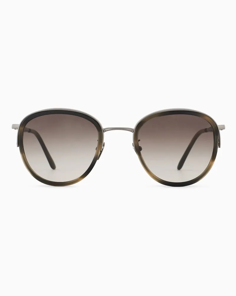 Giorgio Armani Sonnenbrille mit Phantos-Fassung für Herren Grau