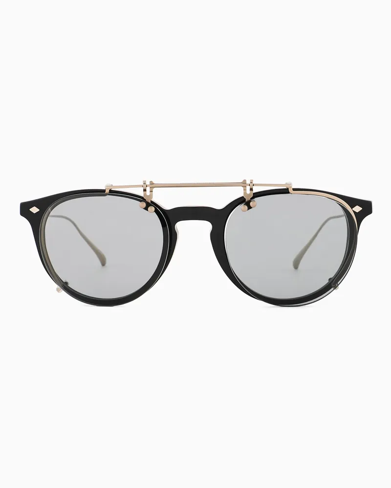 Giorgio Armani Herrenbrille mit Panto-Fassung Schwarz