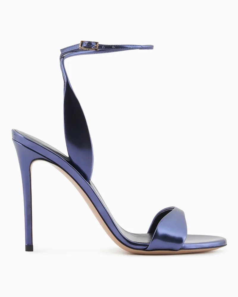 Giorgio Armani Absatz-Sandalen aus laminiertem Leder Blau