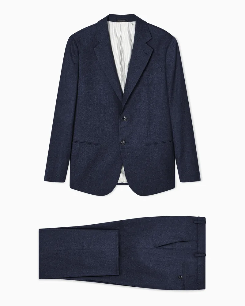 Giorgio Armani Einreihiger Anzug der Soho-Linie aus leichtem Woll-Flanell Braun