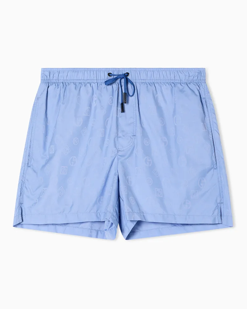 Giorgio Armani Badeboxershorts mit Monogramm Violett