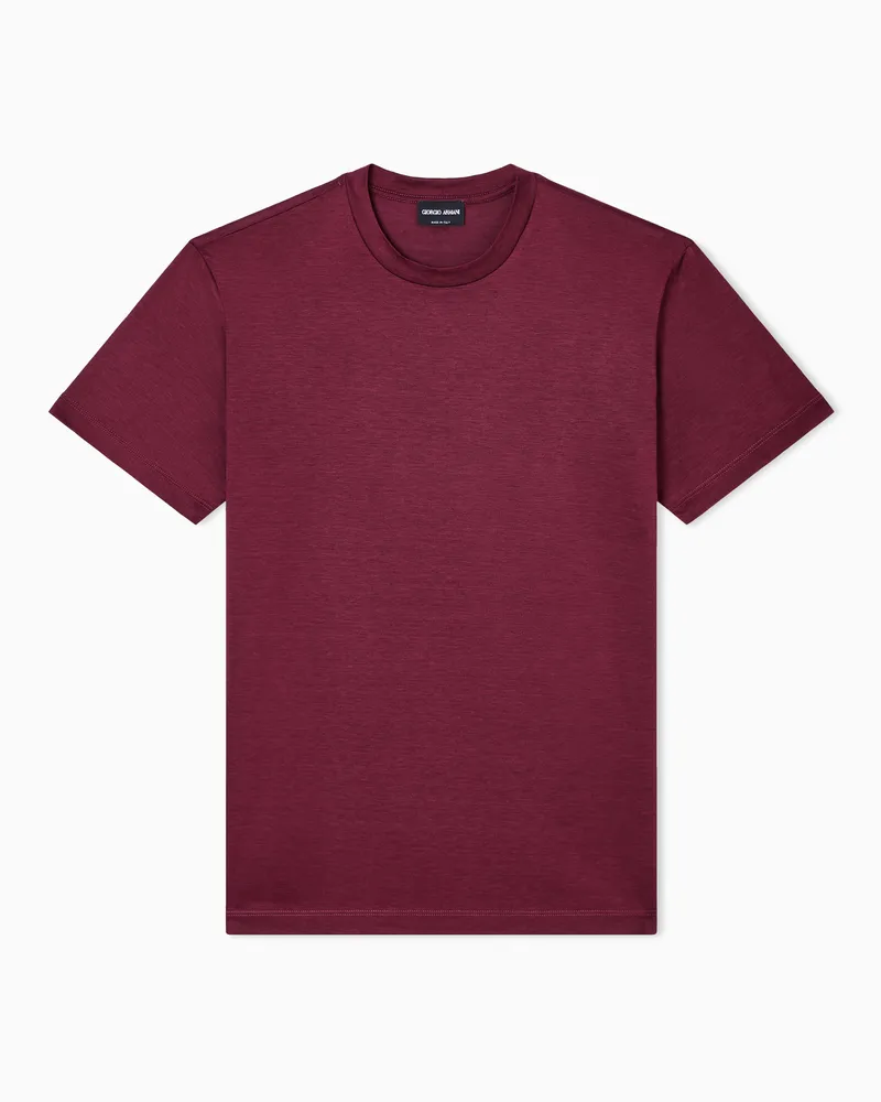 Giorgio Armani T-Shirt aus einem Seiden- und Baumwollgemisch Rot