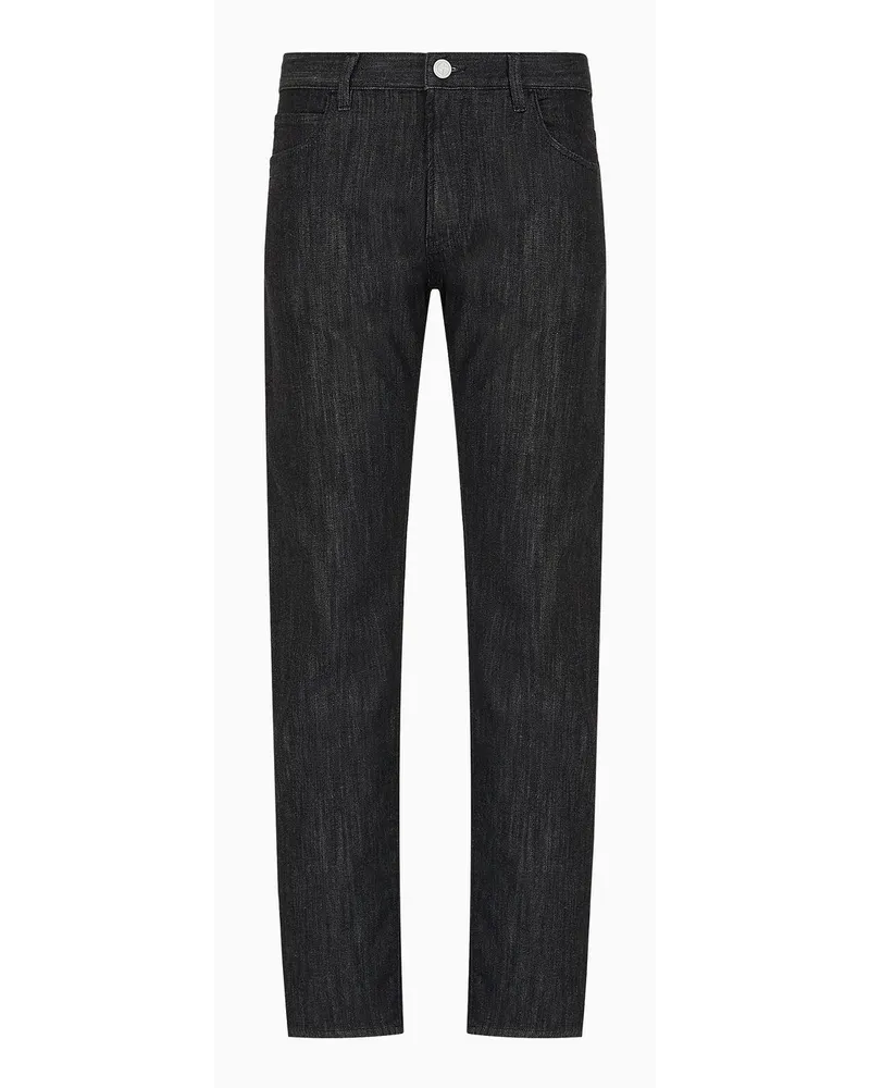 Giorgio Armani Five-pocket-hose In Regular Fit Aus Baumwolldenim mit Stretchanteil Schwarz