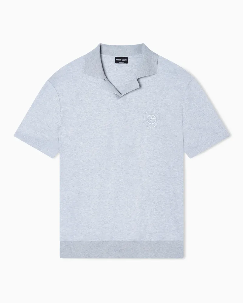 Giorgio Armani ASV Poloshirt aus Baumwoll-Interlock Grau
