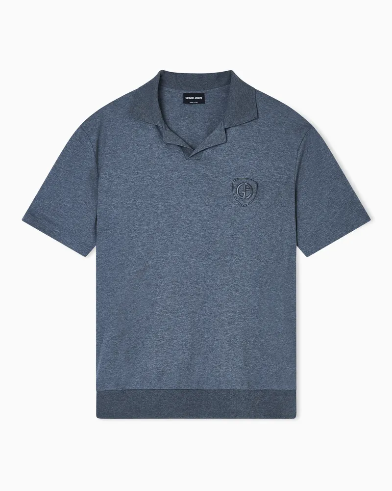 Giorgio Armani ASV Poloshirt aus Baumwoll-Interlock Grau
