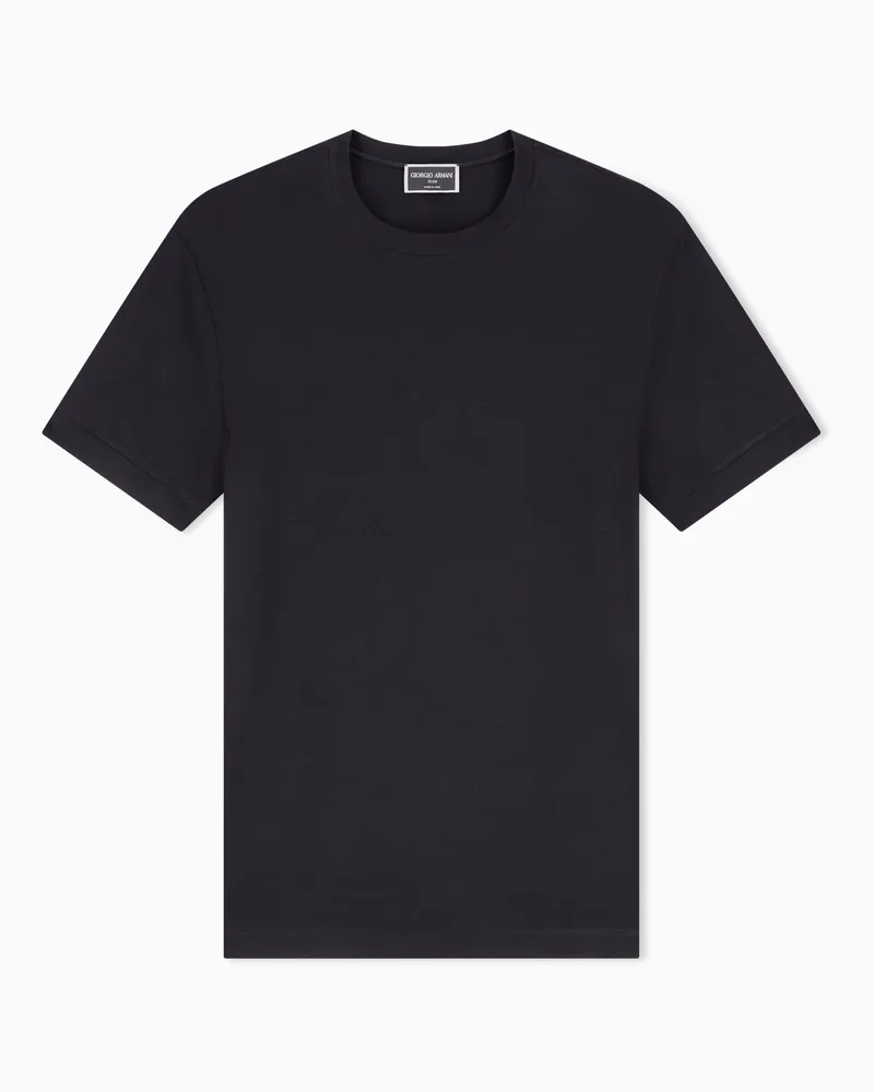 Giorgio Armani T-Shirt mit Rundhalsausschnitt Icon aus Viskosejersey mit Stretchanteil Schwarz