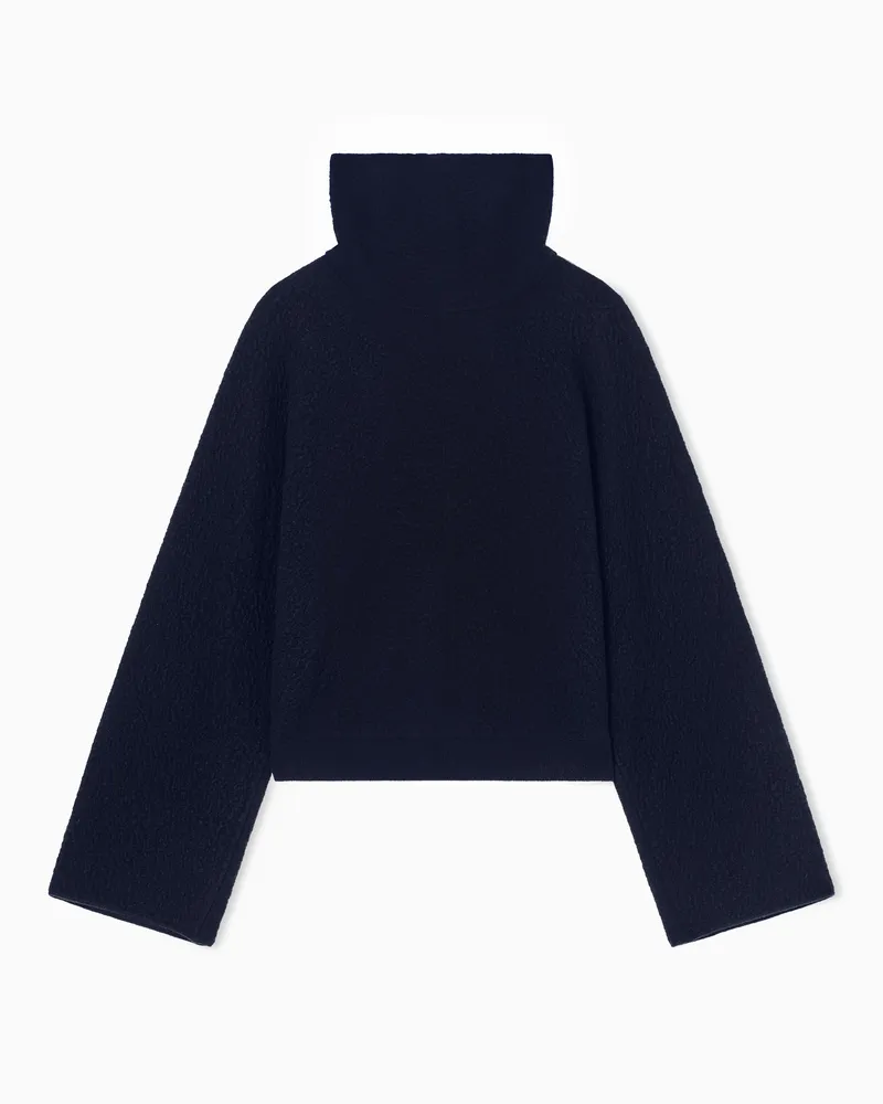 Giorgio Armani Rollkragenpullover aus Viskose, Kaschmir und Seide Blau