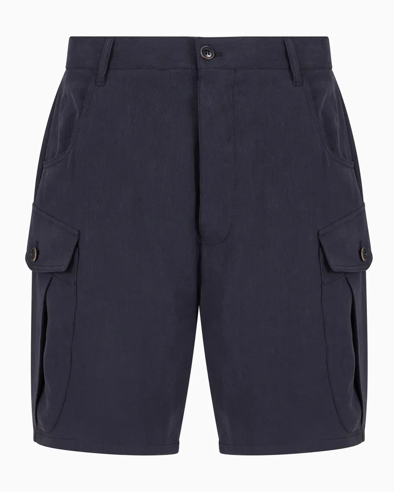 Giorgio Armani Bermudashorts aus Leinen Blau