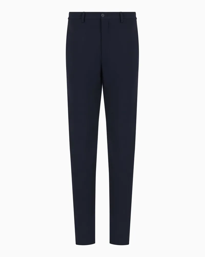 Giorgio Armani Hose aus Bi-Stretch-Wollstoff Blau