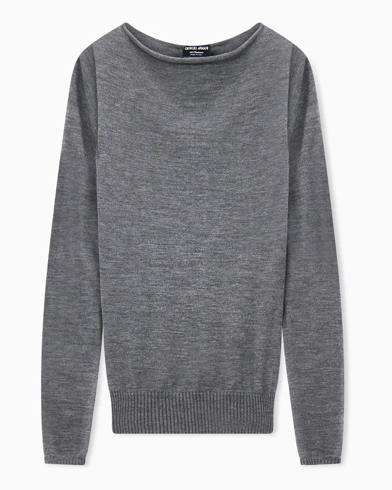 Giorgio Armani Pullover nahtlos aus Kaschmir mit Rundhalsausschnitt Grau
