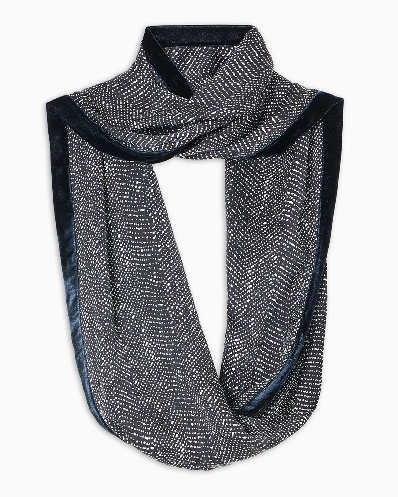 Giorgio Armani Kragen aus Seide und Samt Blau