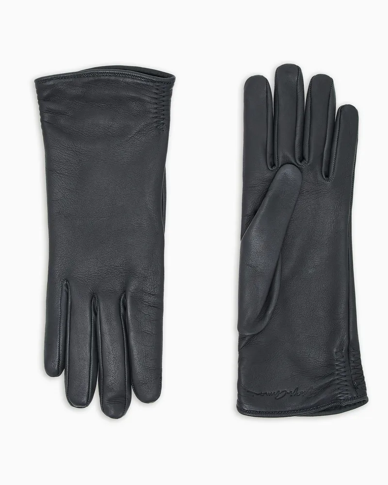 Giorgio Armani Handschuhe aus Lammnappaleder Grau