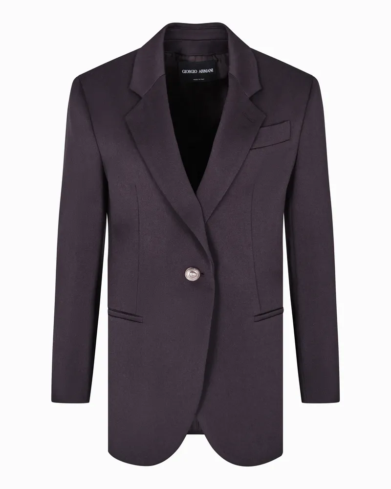Giorgio Armani Einreihiger Blazer aus Wolle Braun