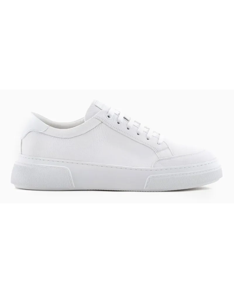 Giorgio Armani Sneaker Icon Aus Hirschleder Weiss