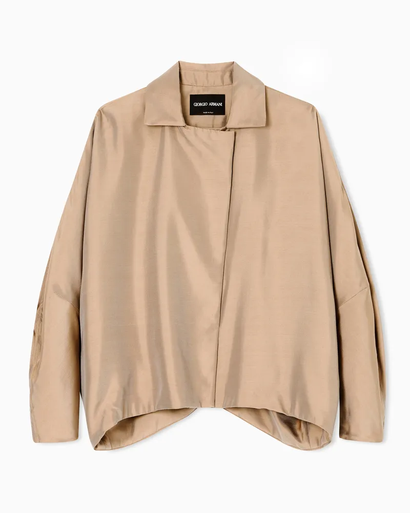 Giorgio Armani Blouson aus Seiden-Satin Beige