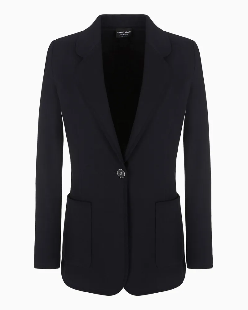 Giorgio Armani Jacke aus reinem Kaschmirjersey Blau