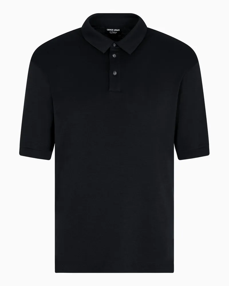 Giorgio Armani Poloshirt aus reinem Kaschmir-Interlock Schwarz