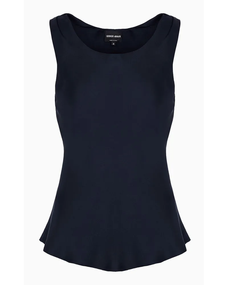 Giorgio Armani Top Aus Reiner Seide Marineblau