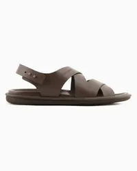 Giorgio Armani Sandalen Aus Geflochtenem Leder Braun