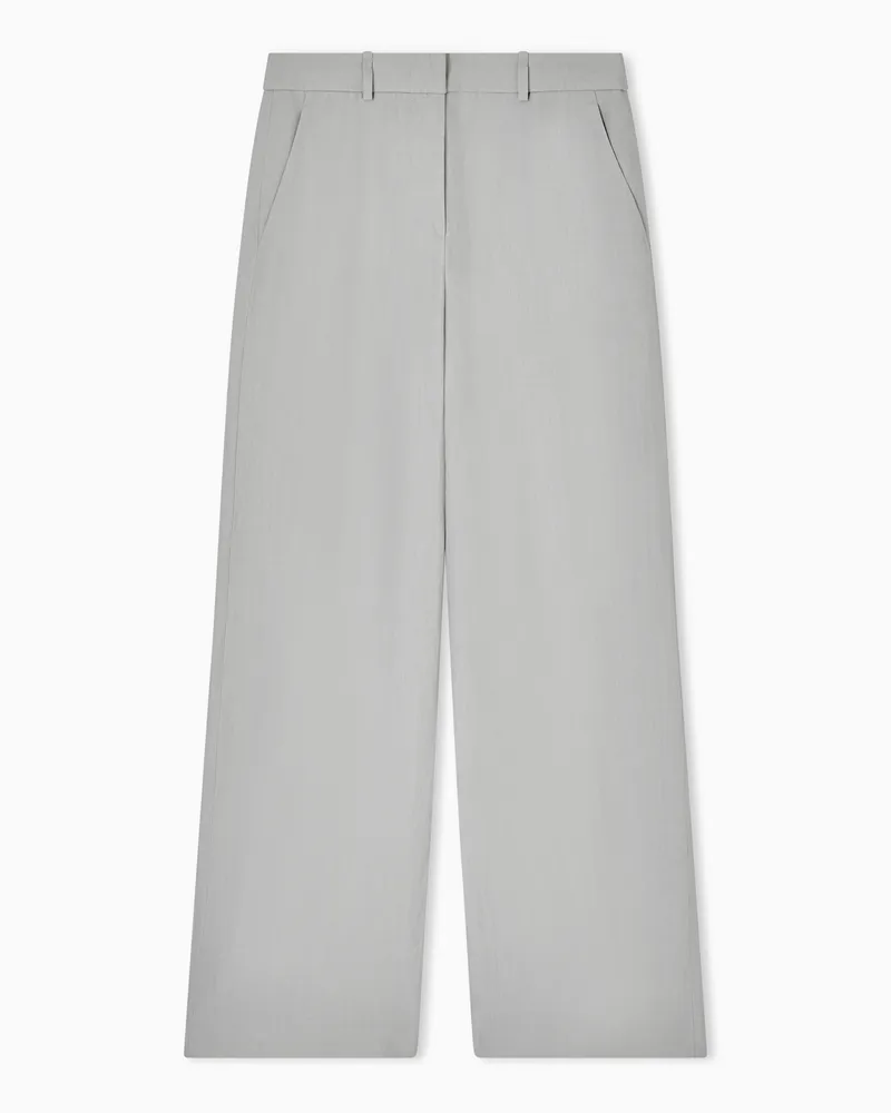 Giorgio Armani Weite Hose aus Leinen Grau