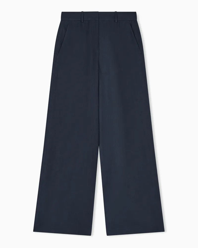 Giorgio Armani Weite Hose aus Leinen Grau