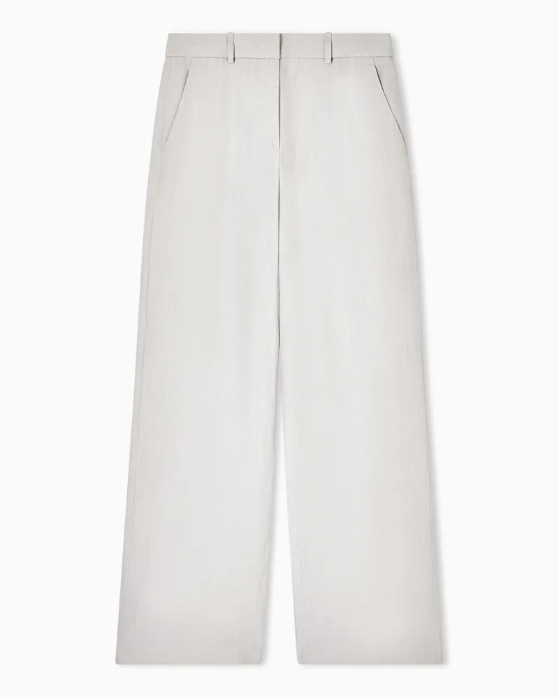 Giorgio Armani Weite Hose aus Leinen Grau