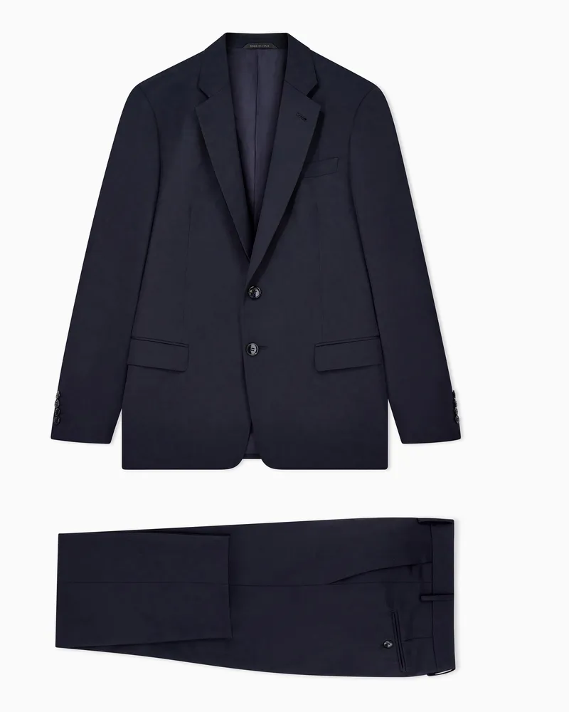 Giorgio Armani Einreihiger Anzug der Soft-Linie aus Schurwolle Marineblau