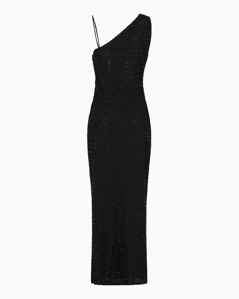 Giorgio Armani Langes Kleid aus Seide mit Strassstickerei Gemustert