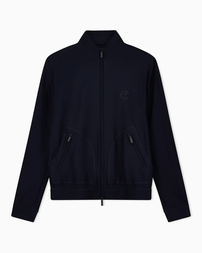 Giorgio Armani Blouson aus Stretchjersey Blau