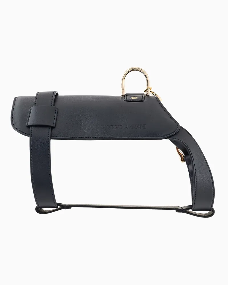 Giorgio Armani Poldo x  Hundegeschirr aus Leder Marineblau