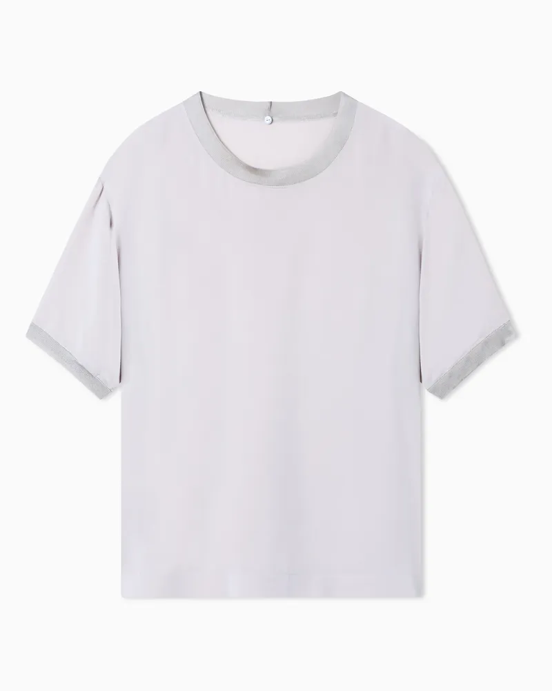 Giorgio Armani Twin-Set aus doppelt genähtem Seiden-Georgette Grau