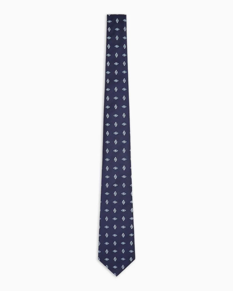 Giorgio Armani Krawatte aus Seiden-Jacquard mit geometrischem Muster Blau