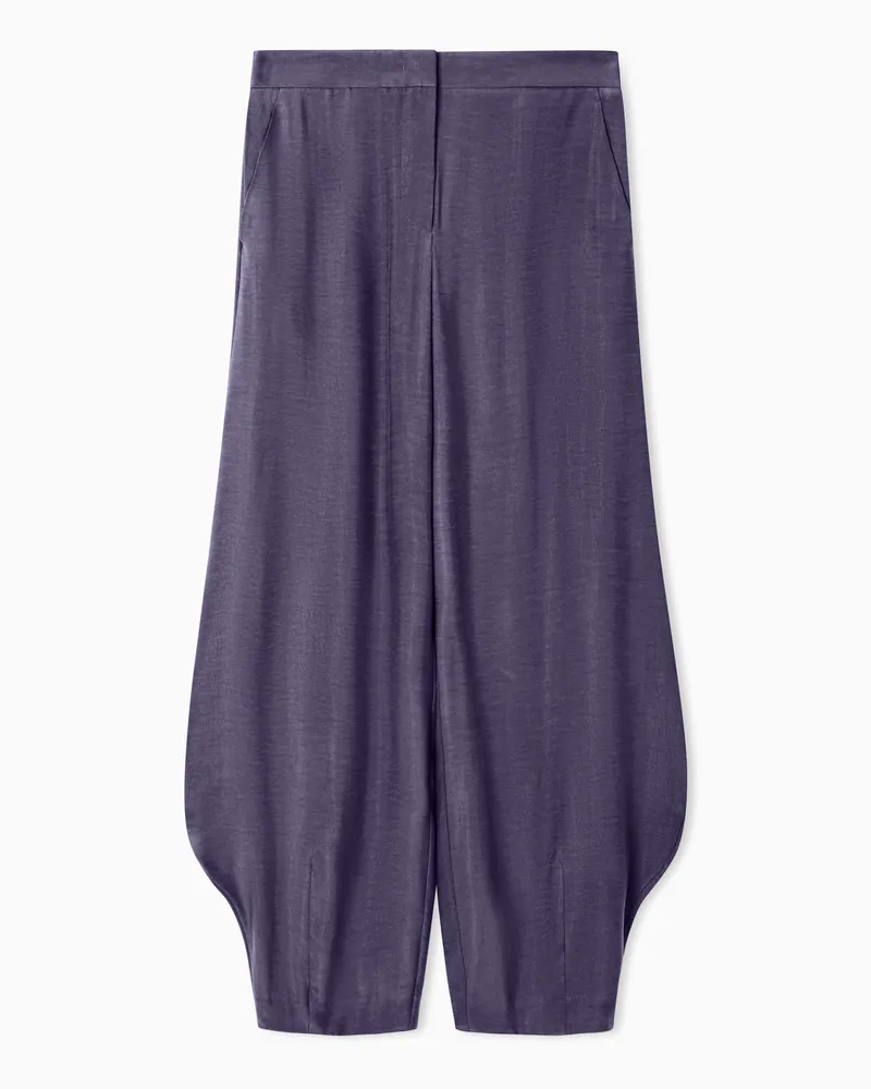 Giorgio Armani ASV Cupro-Hose mit abgerundetem Saum Violett