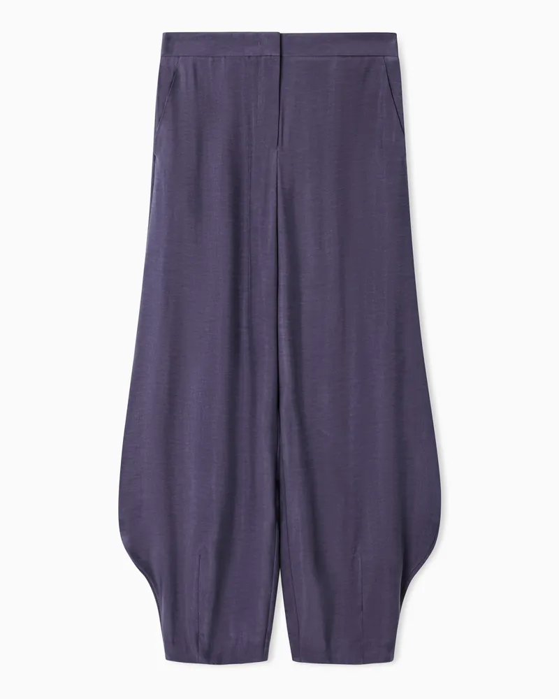 Giorgio Armani ASV Cupro-Hose mit abgerundetem Saum Violett