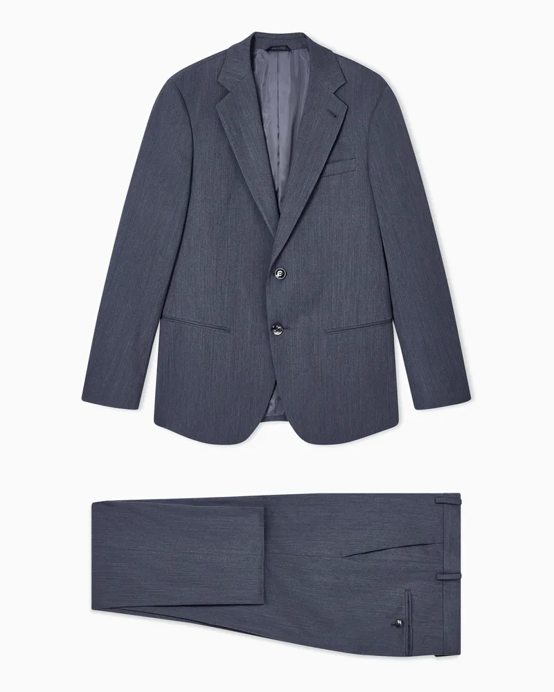 Giorgio Armani Einreihiger Anzug der Soho-Linie aus Wolltwill Braun