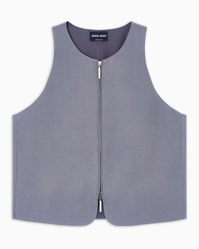 Giorgio Armani Weste aus gewaschenem Seidencrêpe Grau