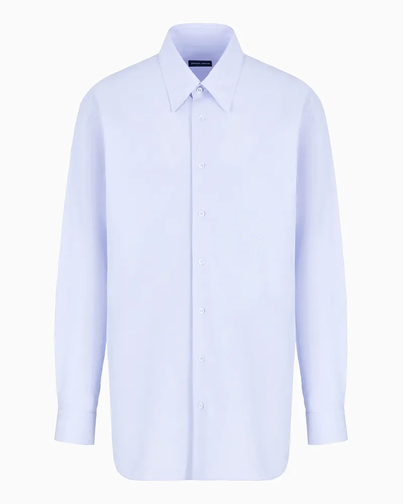 Giorgio Armani Hemd in Regular Fit aus Baumwolle Hellblau