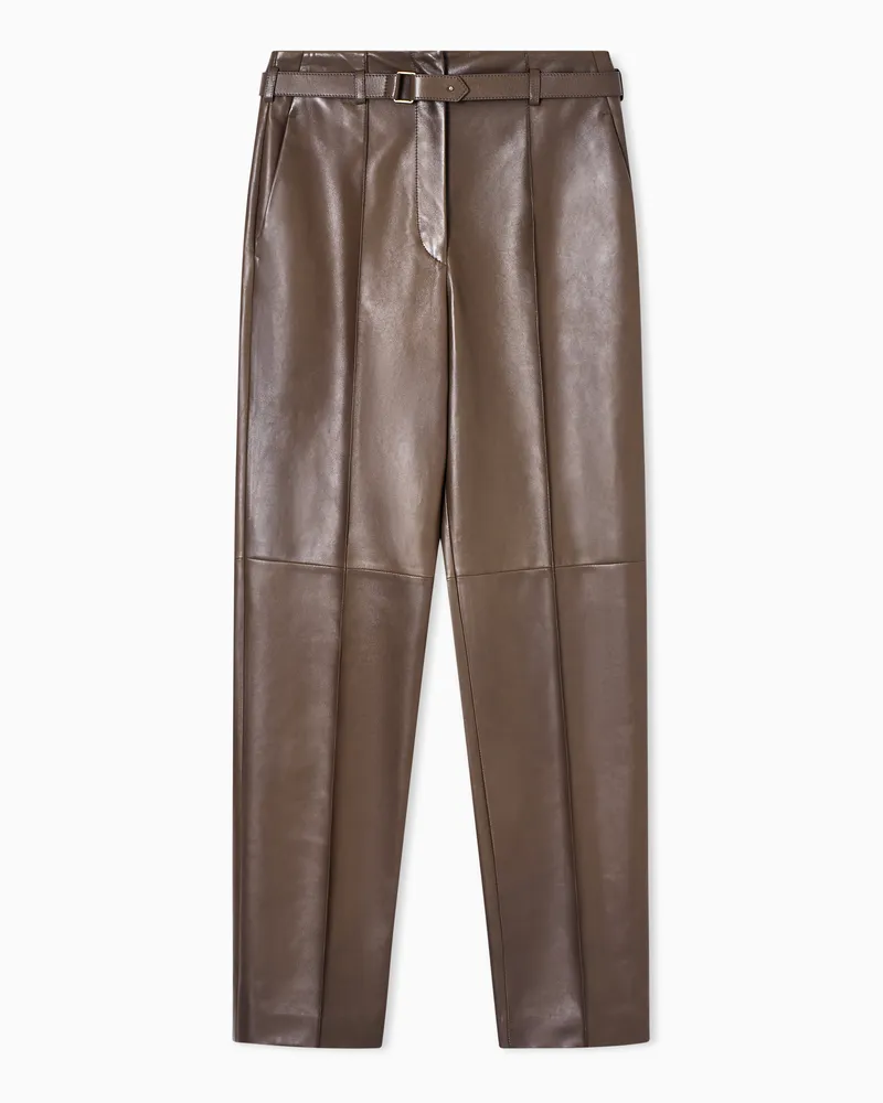 Giorgio Armani Hose aus Lammnappaleder Braun