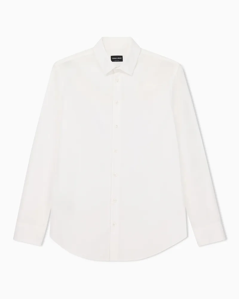 Giorgio Armani Hemd aus baumwollstoff mit klassischem kragen Weiß
