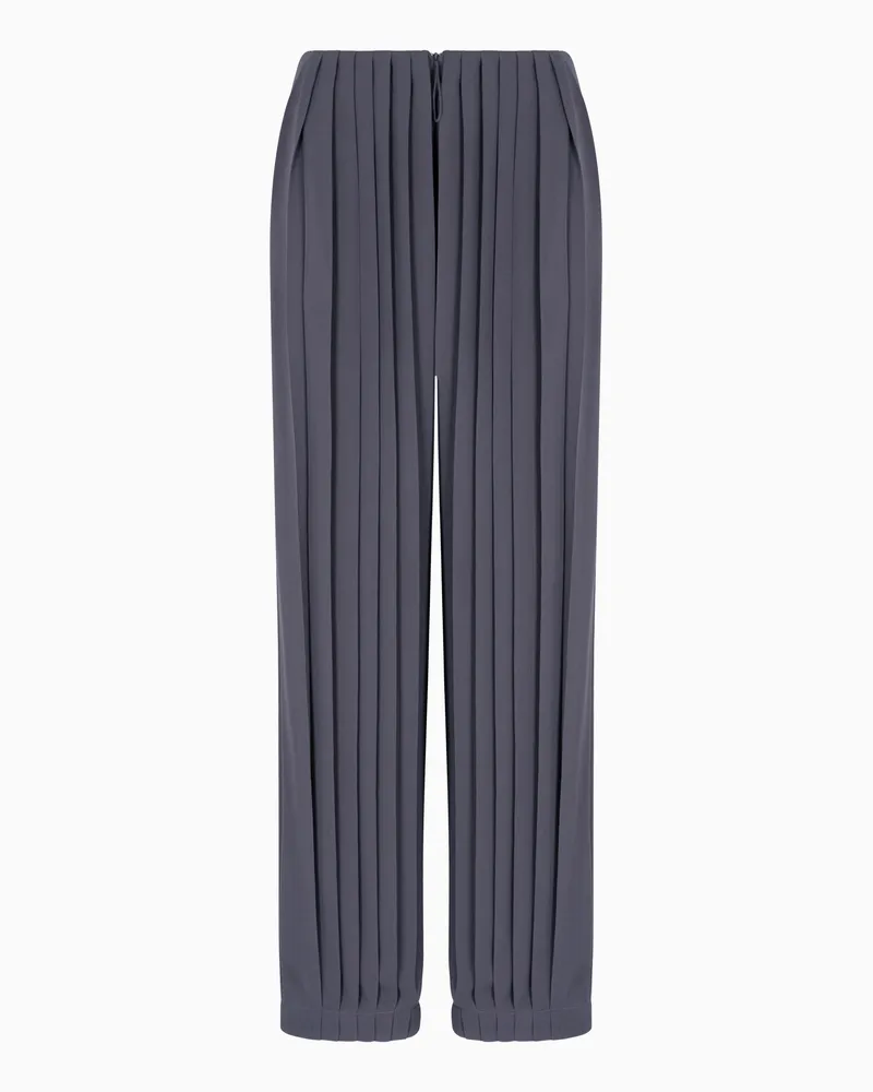 Giorgio Armani ASV Hose mit ausgestelltem Saum aus dreilagigem Seiden-Georgette Grau