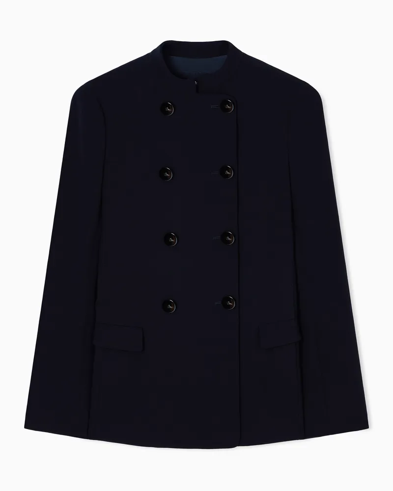 Giorgio Armani Doppelreihige Jacke aus Schurwolle mit Stretchanteil Schwarz