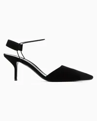 Giorgio Armani Slingbacks Aus Veloursleder Schwarz