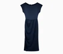 Midikleid aus gehämmertem Satin mit Taillendrapierung