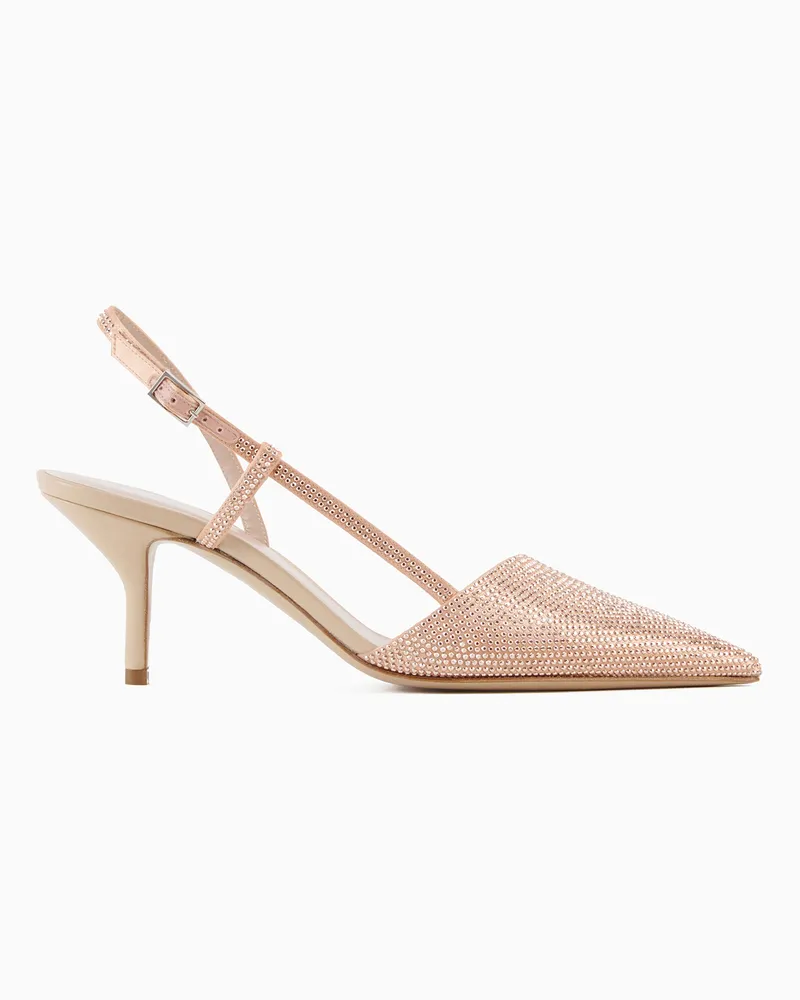 Giorgio Armani Slingbacks aus Satin und Strass Pink