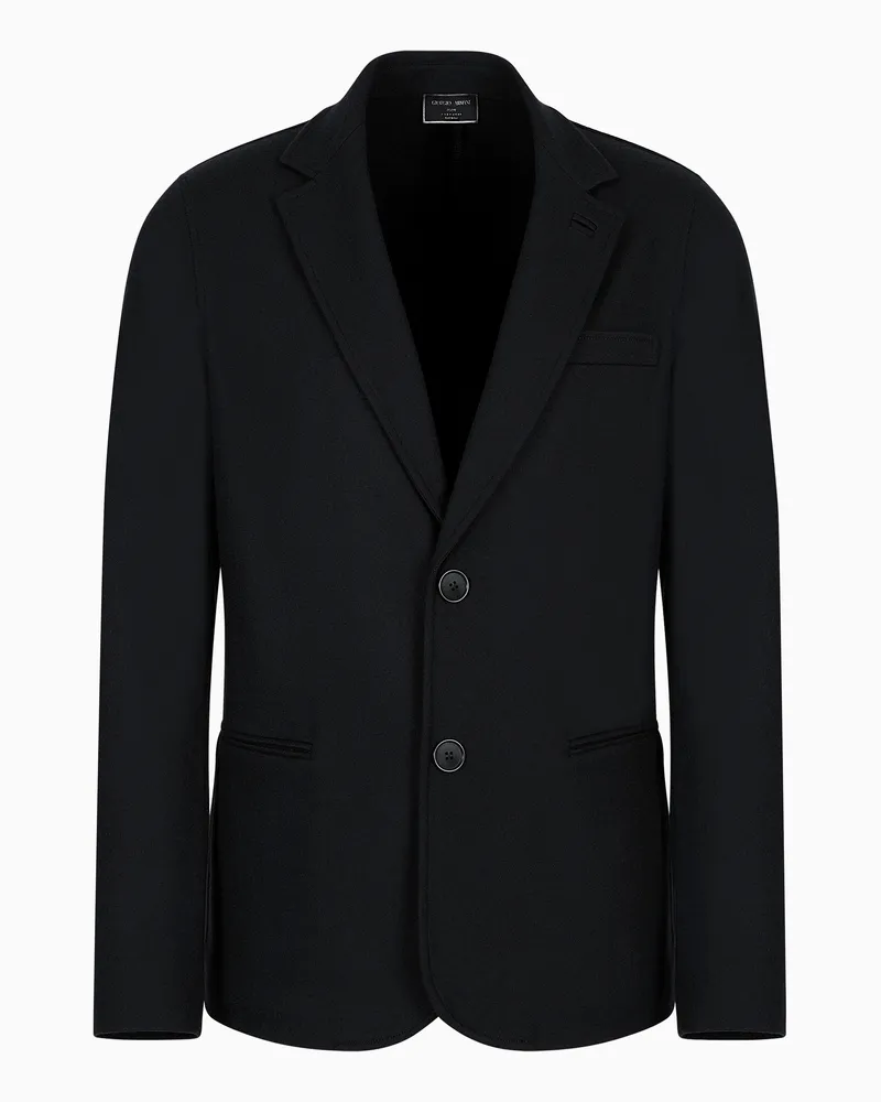 Giorgio Armani Einreihiges Sakko Icon aus Jersey in reinem Kaschmirgewebe Schwarz