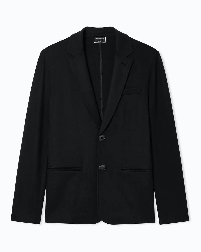 Giorgio Armani Einreihiges Sakko Icon aus Jersey in reinem Kaschmirgewebe Schwarz