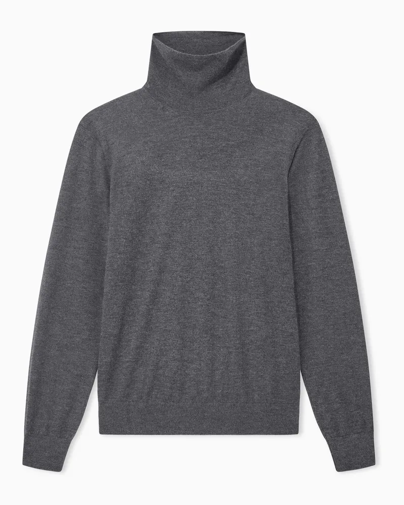 Giorgio Armani Rollkragenpullover Regularer Schnitt aus Kaschmir Grau