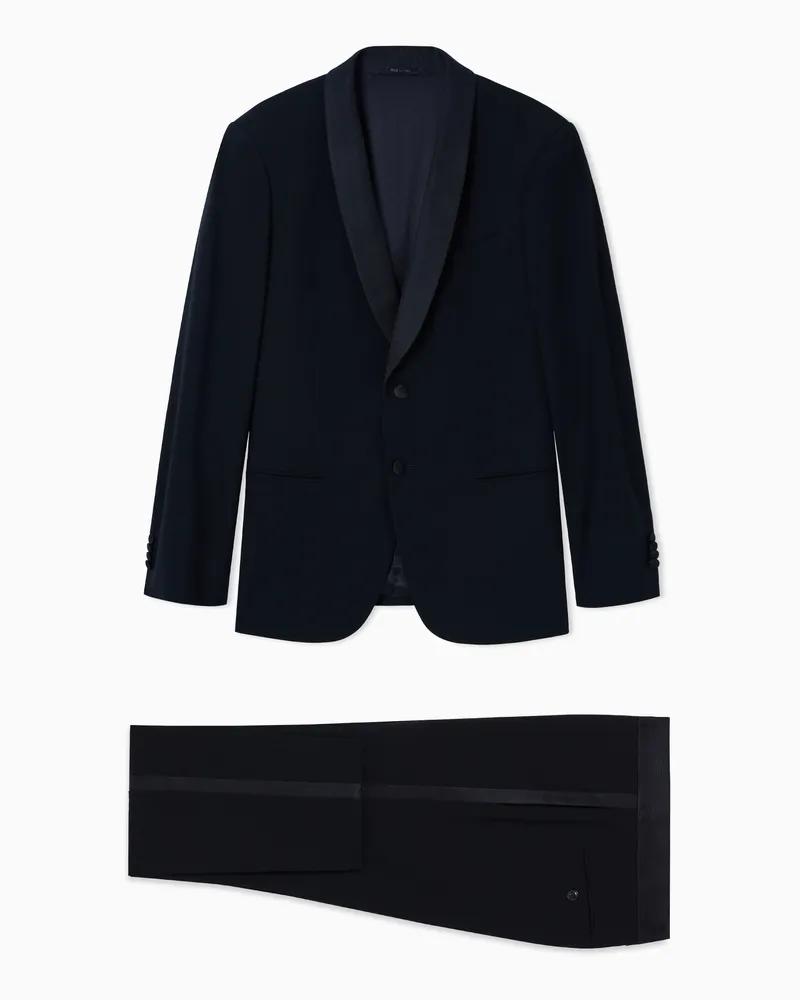 Giorgio Armani Einreihiger Smoking der Soho-Linie aus Wollkrepp Schwarz