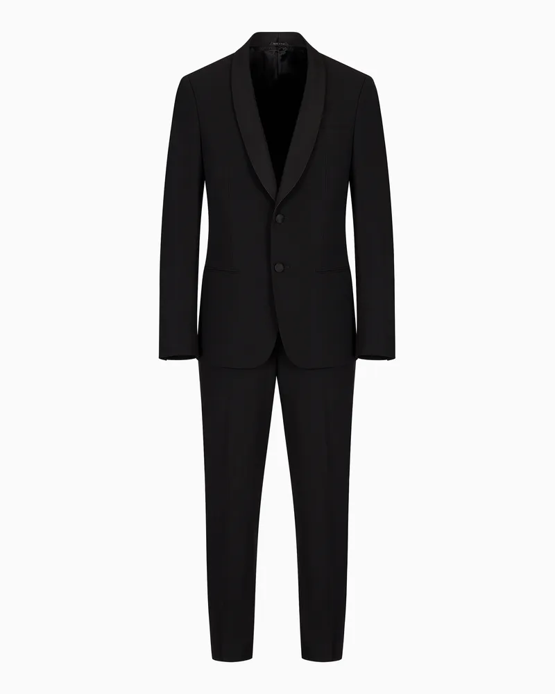 Giorgio Armani Einreihiger Smoking der Soho-Linie aus Wollkrepp Schwarz