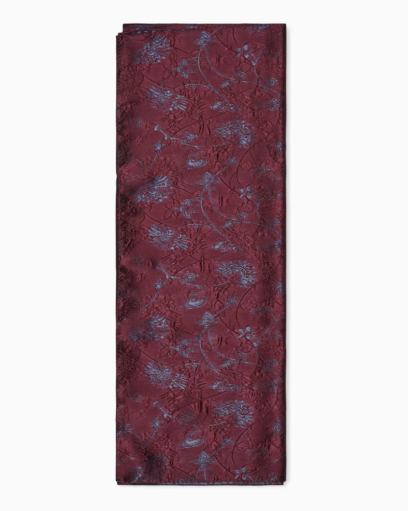 Giorgio Armani Stola aus Viskosejacquard mit glänzenden Lurexfäden Burgunderrot